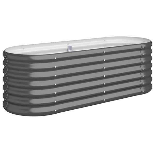 vidaXL aia taimekast, galvaniseeritud teras, 114x40x36 cm, antratsiit