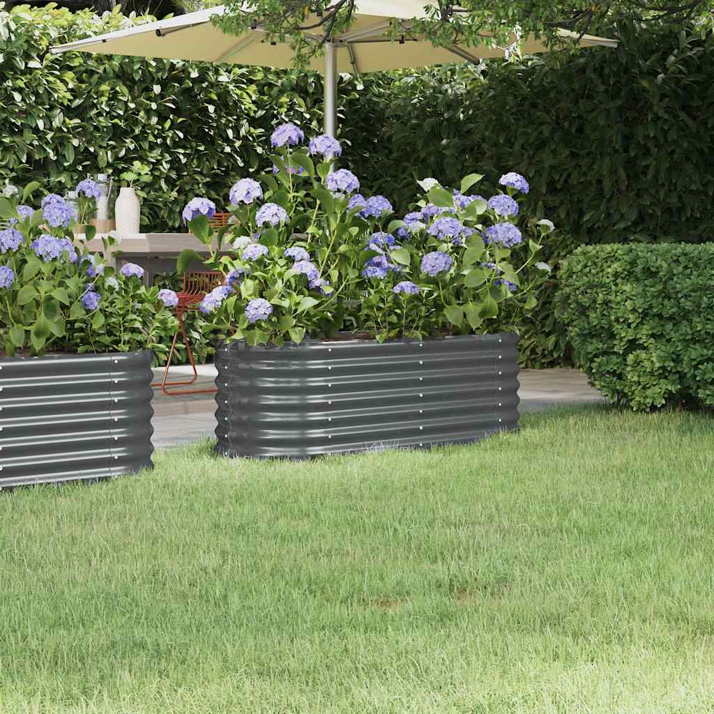 vidaXL Strat înălțat grădină 114x40x36 cm oțel vopsit electrostatic