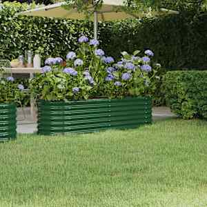 Visoka greda iz cinkanega jekla 152x40x36 cm zelena