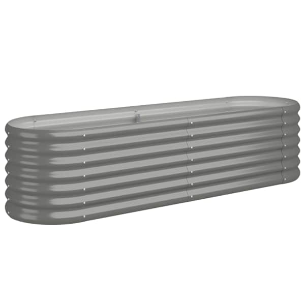 vidaXL aia taimelava, galvaniseeritud teras, 152x40x36 cm, hall