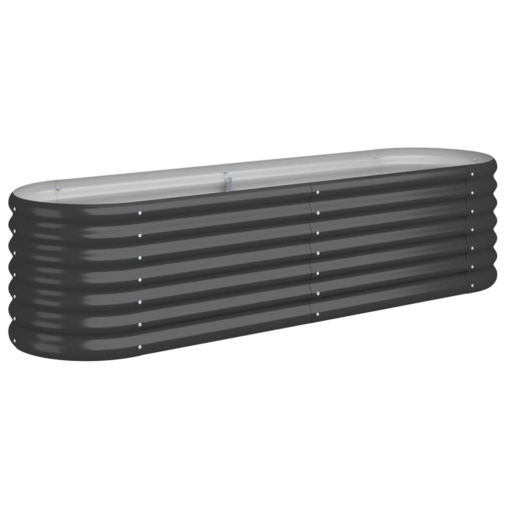 vidaXL Vyvýšený záhon práškově lakovaná ocel 152x40x36 cm antracitový