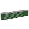 vidaXL aia taimelava, galvaniseeritud teras, 224x40x36 cm, roheline