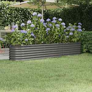 Visoka greda iz cinkanega jekla 224x40x36 cm siva