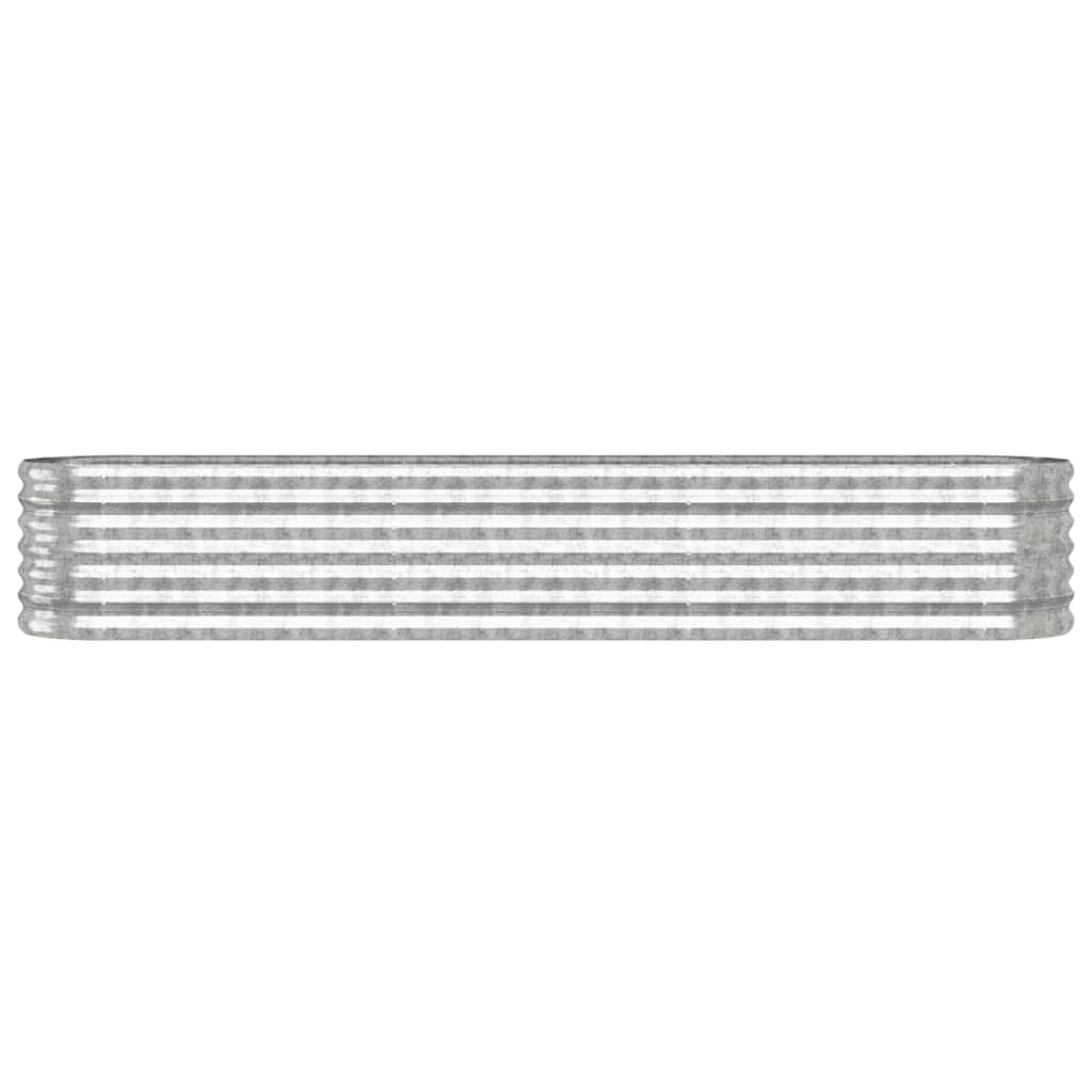 vidaXL Plantenbak 224x40x36 cm gepoedercoat staal zilverkleurig afbeelding
