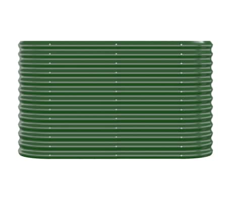 vidaXL Canteiro elevado jardim 114x40x68 cm aço revestido a pó verde