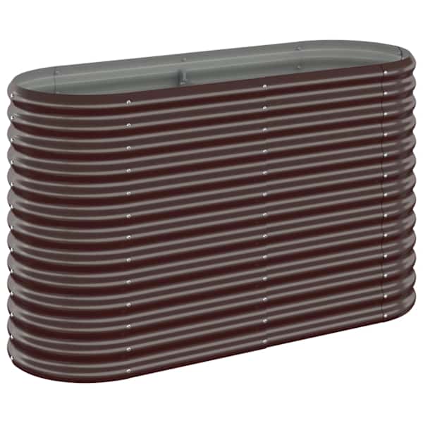 vidaXL aia taimelava, galvaniseeritud teras, 114x40x68 cm, pruun