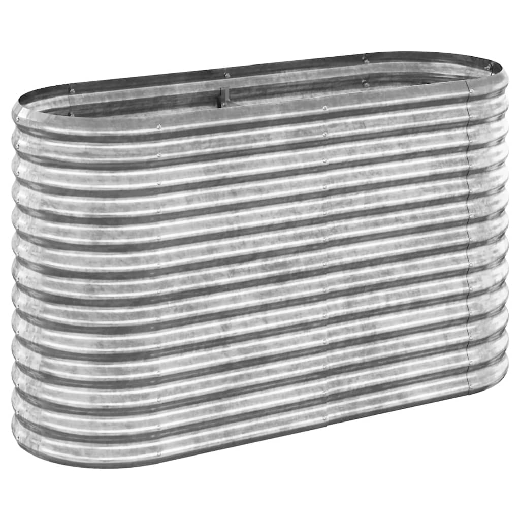 vidaXL Vyvýšený záhon práškově lakovaná ocel 114x40x68 cm stříbrný