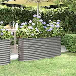 Visoka greda iz cinkanega jekla 152x40x68 cm siva