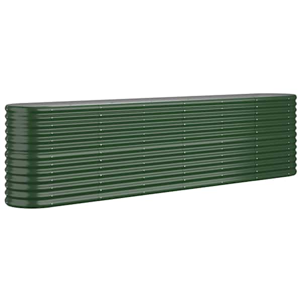 vidaXL aia taimelava, galvaniseeritud teras, 260x40x68 cm, roheline