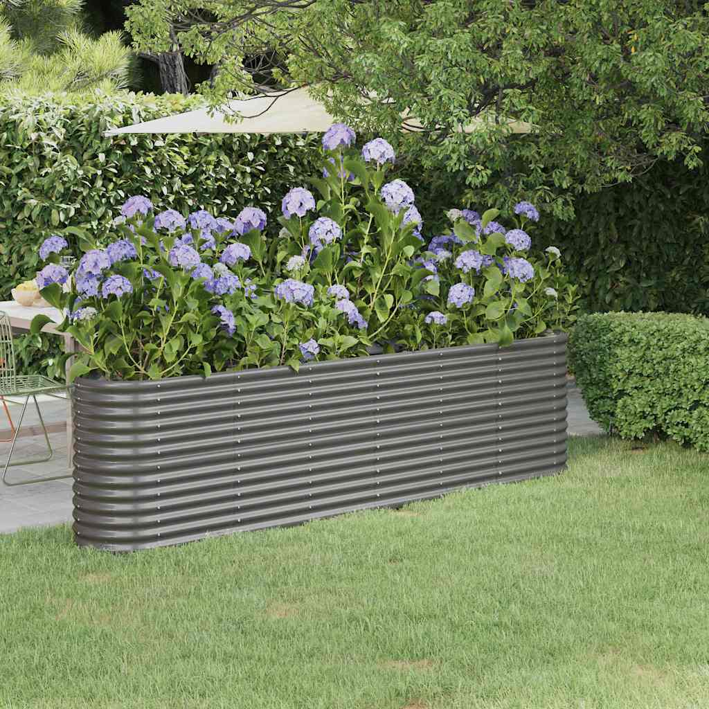 vidaXL plantekasse 260x40x68 cm galvaniseret stål grå