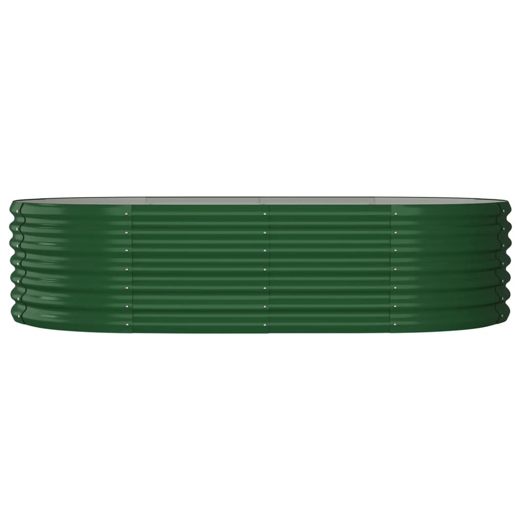 vidaXL Canteiro elevado jardim 152x80x36 cm aço revestido a pó verde