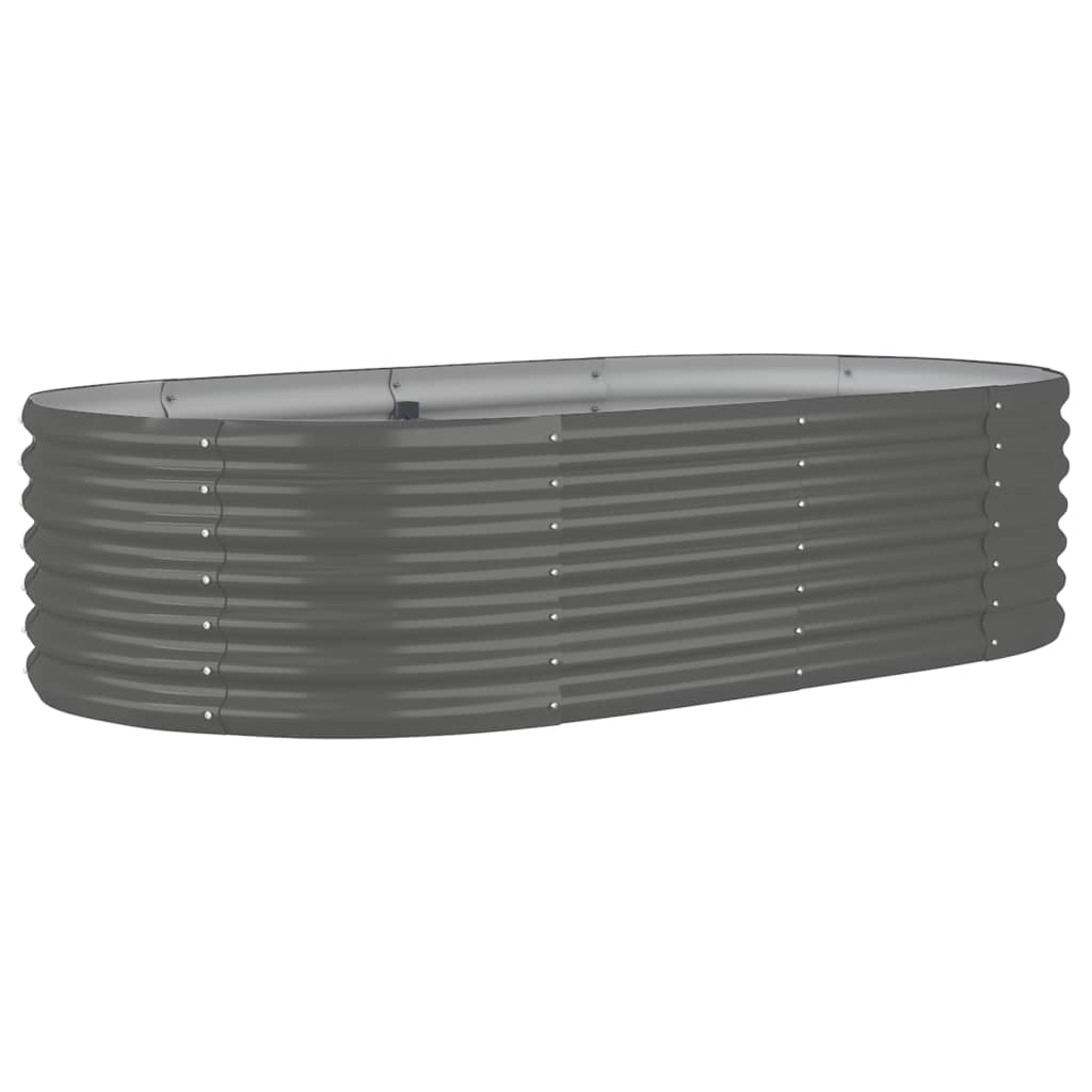 vidaXL Vyvýšený záhon práškově lakovaná ocel 152x80x36 cm šedý