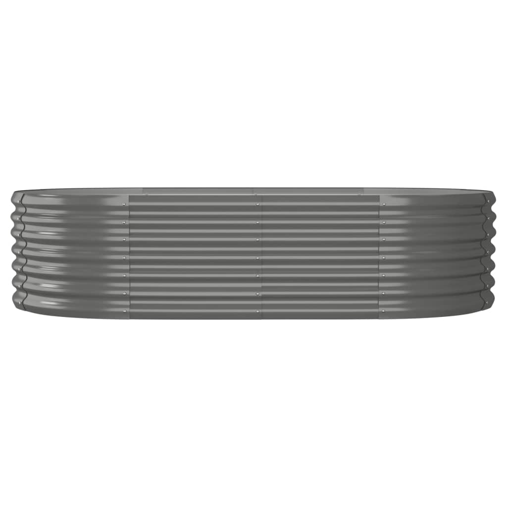 

vidaXL Plantenbak 152x80x36 cm gepoedercoat staal grijs