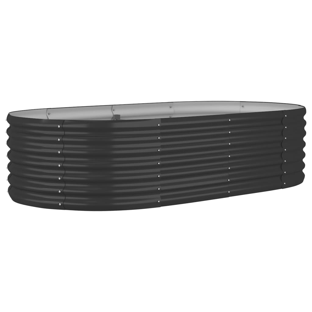 vidaXL Vyvýšený záhon práškově lakovaná ocel 152x80x36 cm antracitový