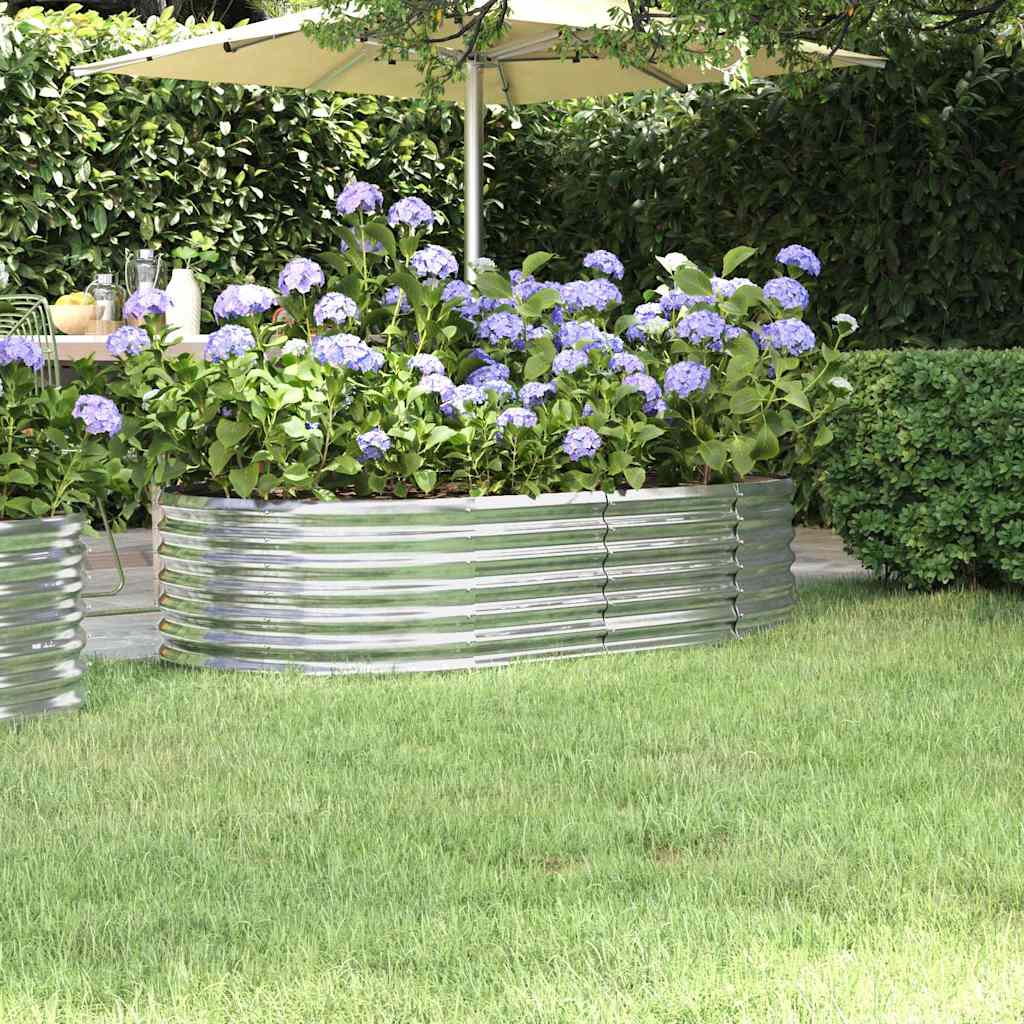 vidaXL plantekasse 152x80x36 cm galvaniseret stål sølvfarvet