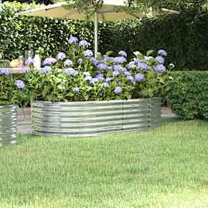 Visoka greda iz cinkanega jekla 152x80x36 cm srebrna