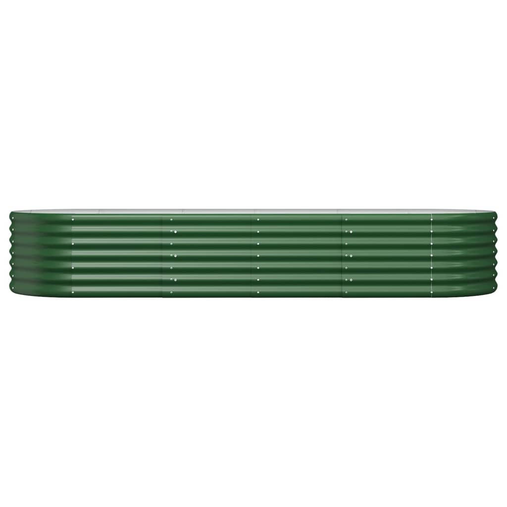 vidaXL Plantenbak 224x80x36 cm gepoedercoat staal groen afbeelding