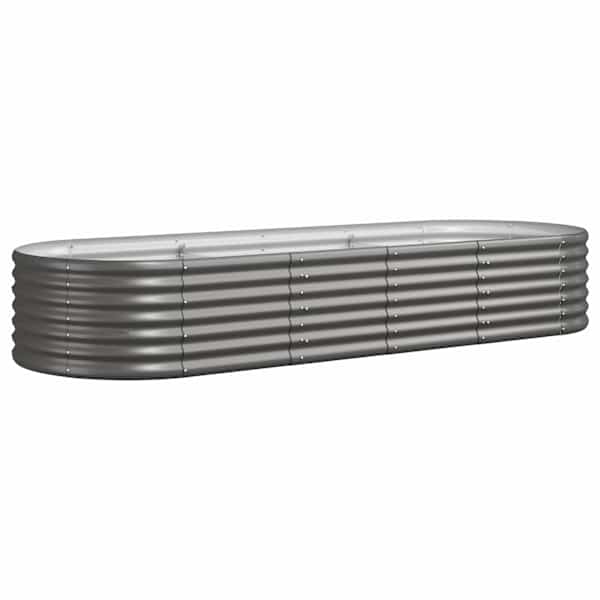 vidaXL aia taimelava, galvaniseeritud teras, 224x80x36 cm, hall