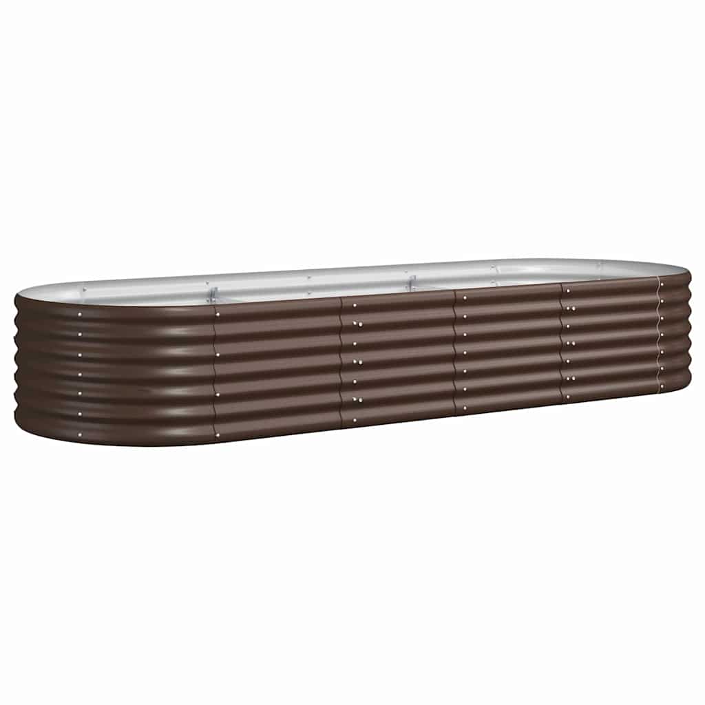 vidaXL Vyvýšený záhon pozinkovaná ocel 224x80x36 cm hnědý