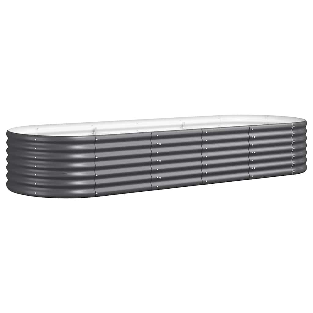 vidaXL Vyvýšený záhon práškově lakovaná ocel 224x80x36 cm antracitový