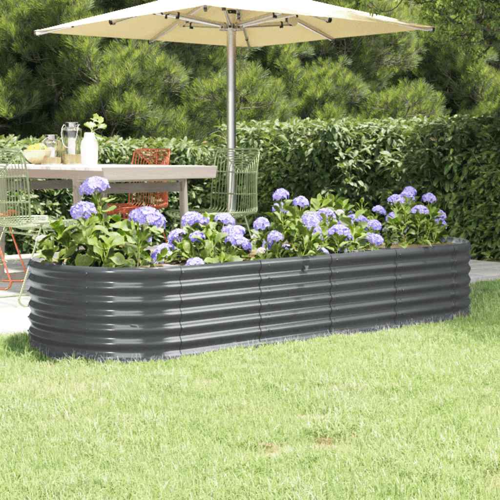 vidaXL Strat înălțat grădină 224x80x36 cm oțel vopsit electrostatic