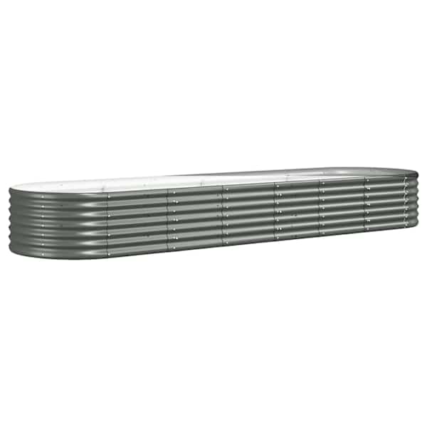 vidaXL aia taimelava, galvaniseeritud teras, 296x80x36 cm, hall