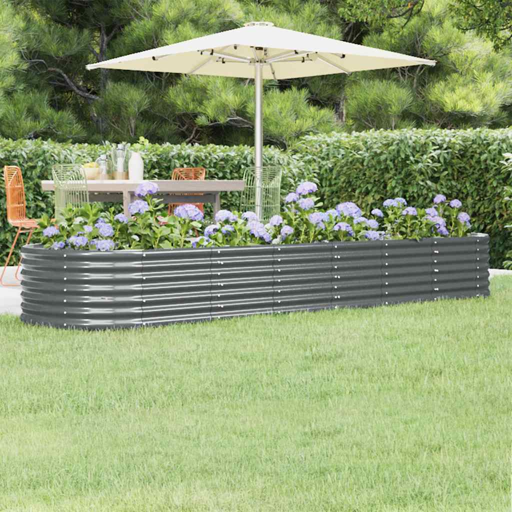 vidaXL Strat înălțat grădină 296x80x36 cm oțel vopsit electrostatic