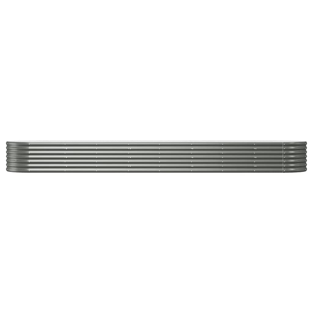 vidaXL Plantenbak 368x80x36 cm gepoedercoat staal grijs afbeelding