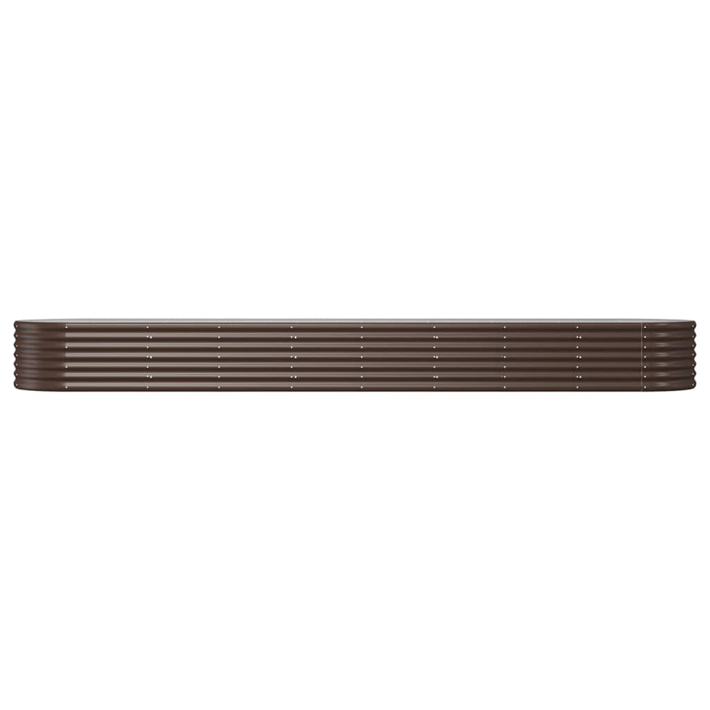 vidaXL Plantenbak 368x80x36 cm gepoedercoat staal bruin afbeelding