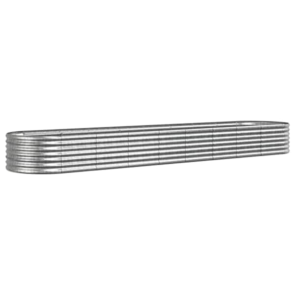vidaXL aia taimelava, galvaniseeritud teras, 368x80x36 cm, h&otilde;bedane