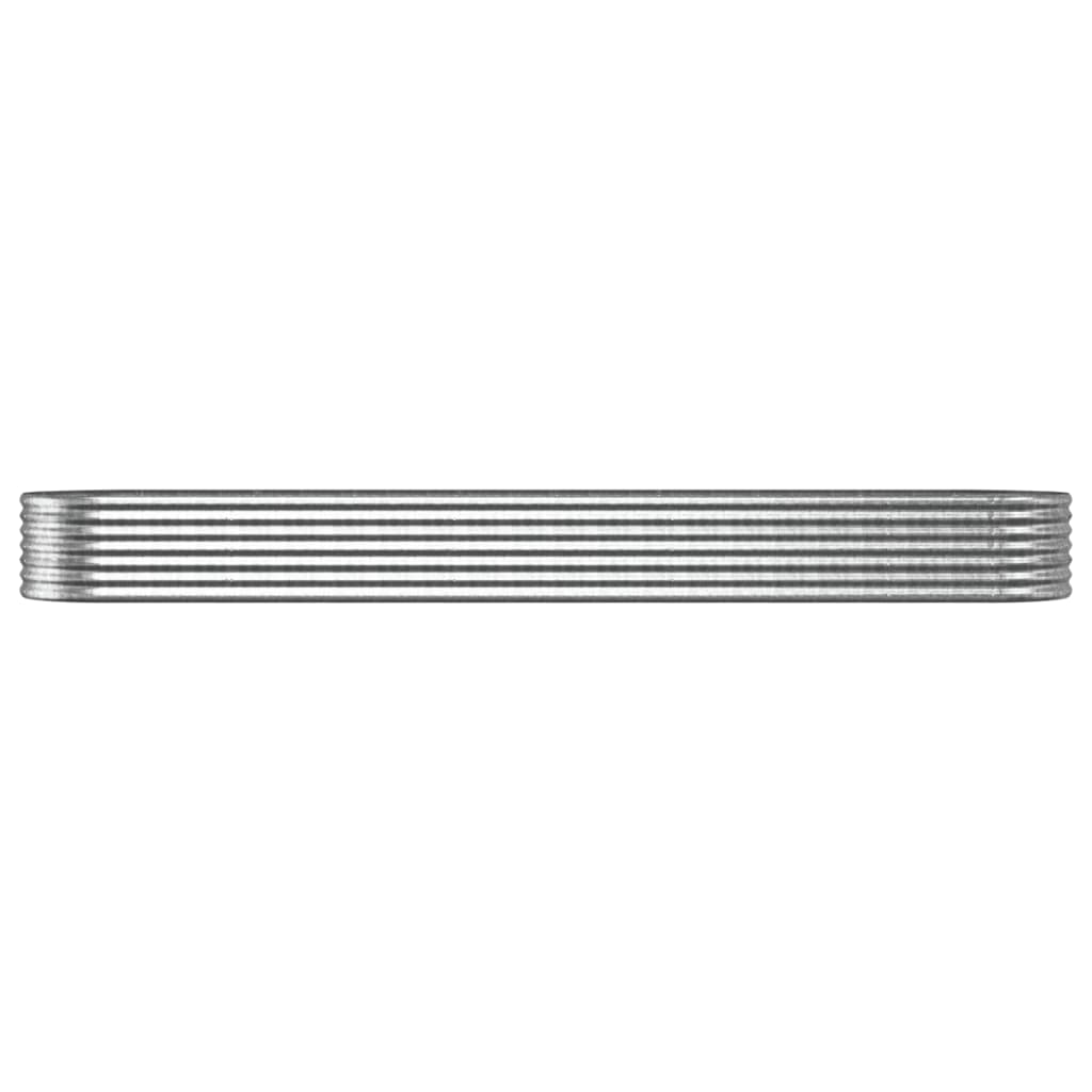 vidaXL Plantenbak 368x80x36 cm gepoedercoat staal zilverkleurig afbeelding