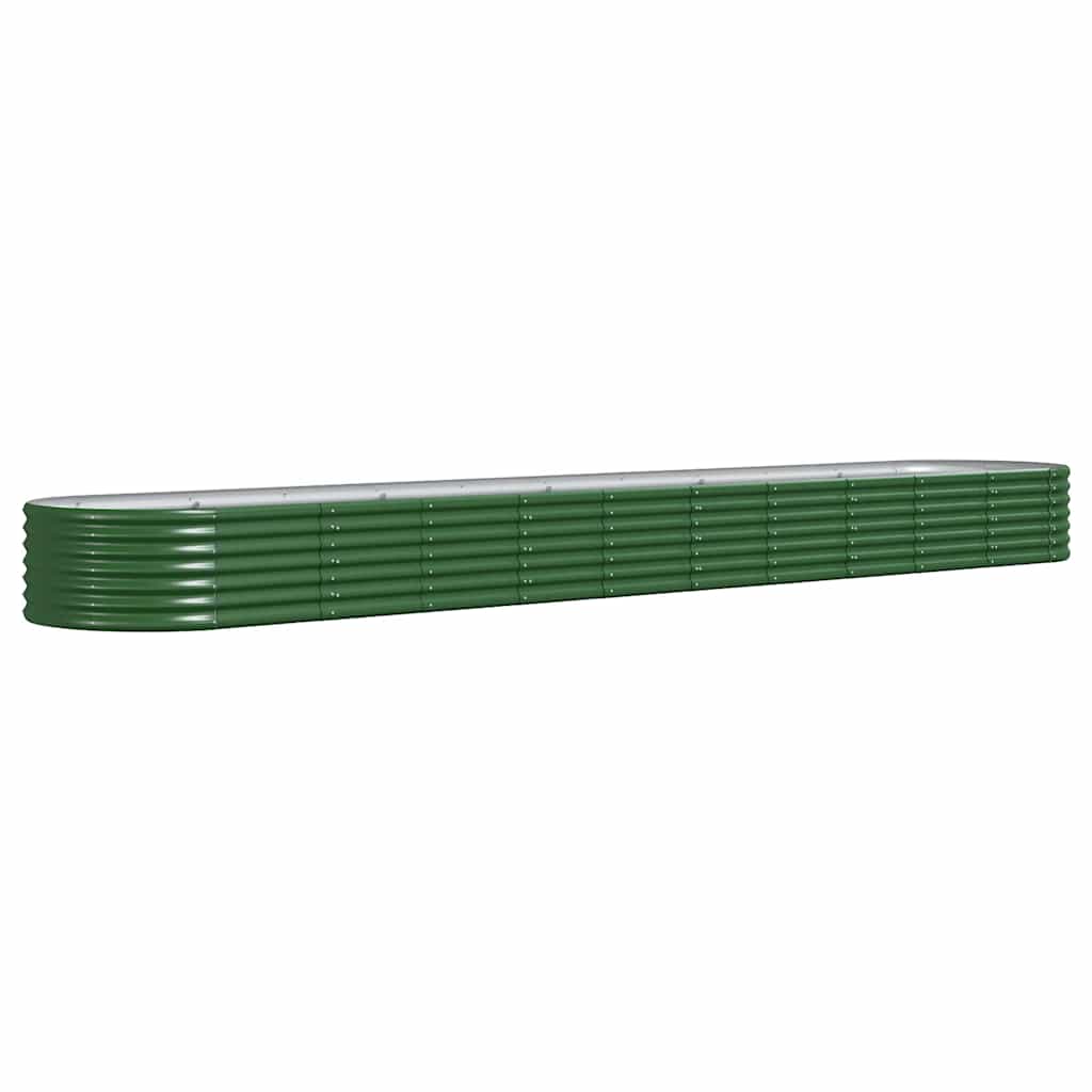 vidaXL Vyvýšený záhon pozinkovaná ocel 440x80x36 cm zelený