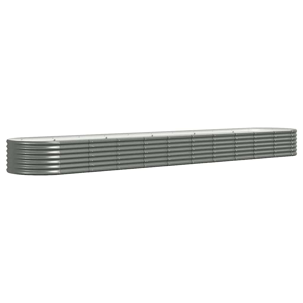 vidaXL Vyvýšený záhon pozinkovaná ocel 440x80x36 cm šedý