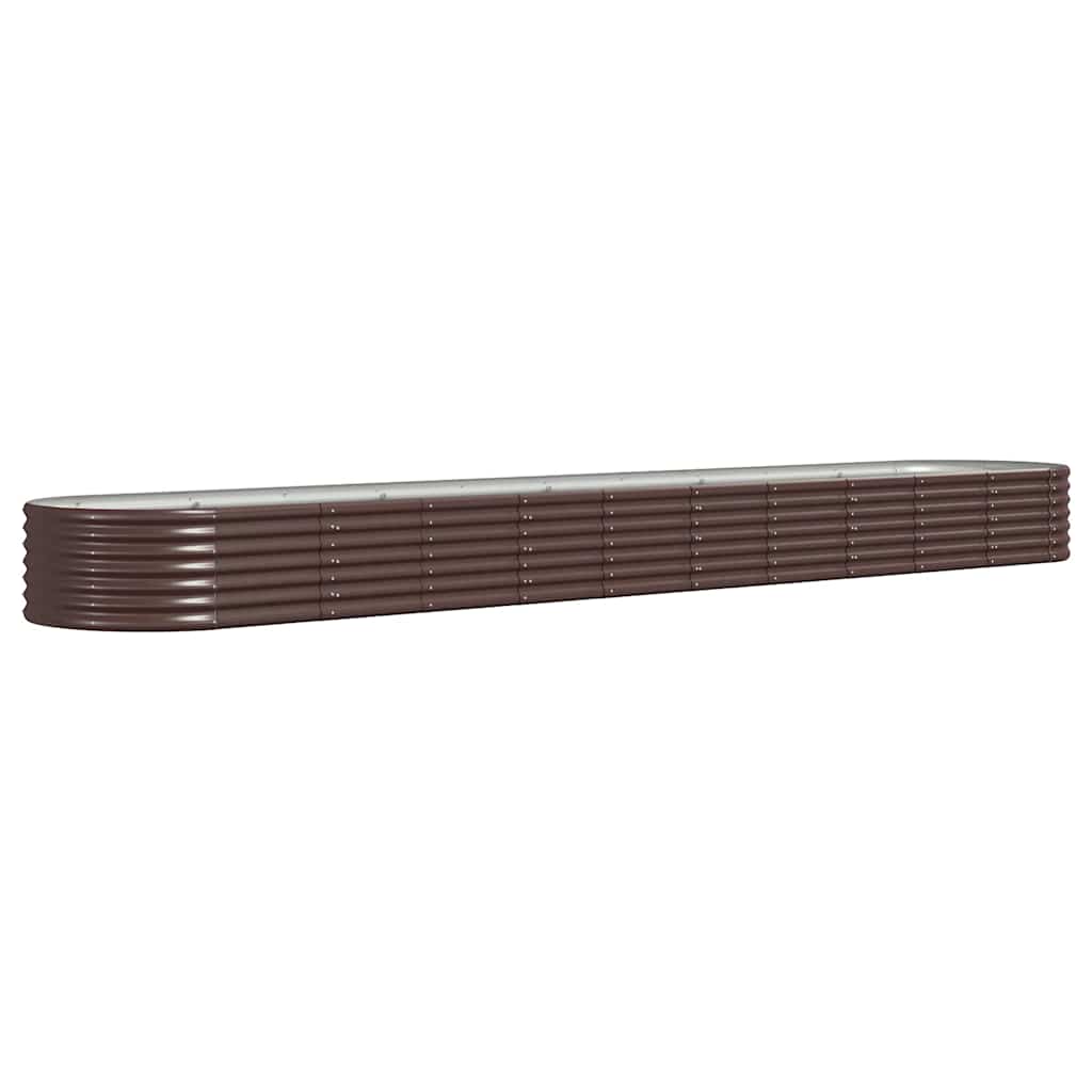 vidaXL Vyvýšený záhon pozinkovaná ocel 440x80x36 cm hnědý