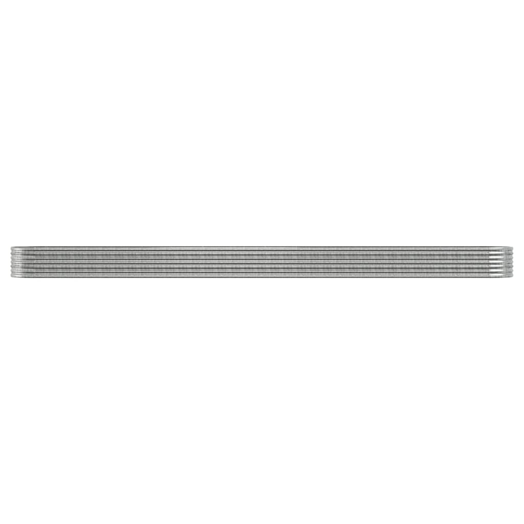vidaXL Plantenbak 440x80x36 cm gepoedercoat staal zilverkleurig afbeelding