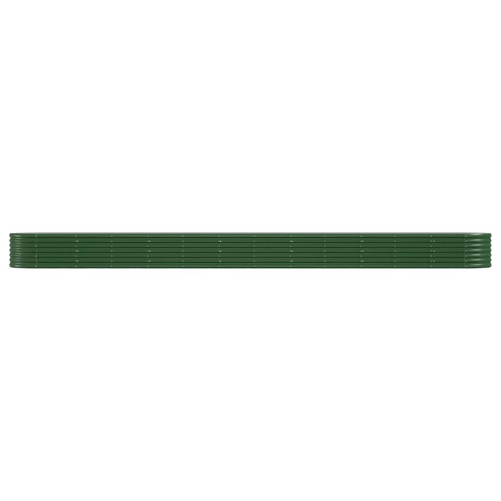 vidaXL Plantenbak 512x80x36 cm gepoedercoat staal groen afbeelding