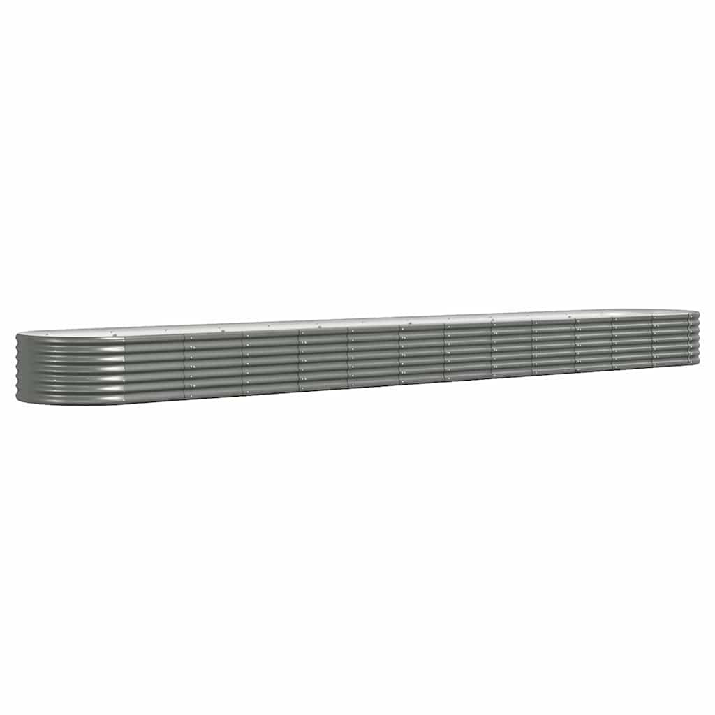 vidaXL Vyvýšený záhon pozinkovaná ocel 512x80x36 cm šedý