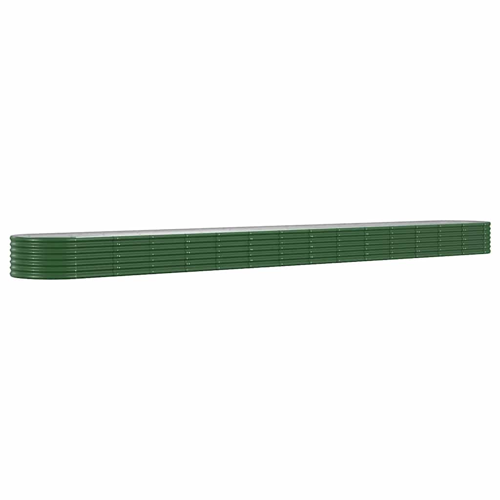 vidaXL Vyvýšený záhon pozinkovaná ocel 620x80x36 cm zelený