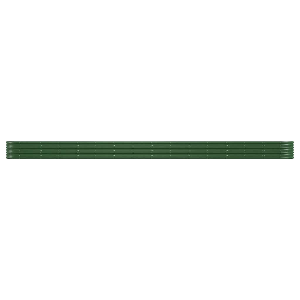 vidaXL Plantenbak 620x80x36 cm gepoedercoat staal groen afbeelding