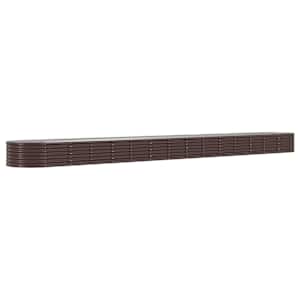 Vyvýšený záhon pozinkovaná ocel 620x80x36 cm hnědý - obrázek 2