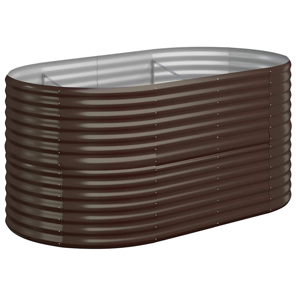 vidaXL Vyvýšený záhon pozinkovaná ocel 152x80x68 cm hnědý
