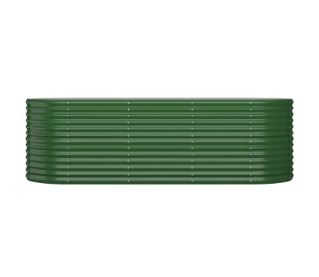 vidaXL Odlingslåda pulverlackerat stål 224x80x68 cm grön
