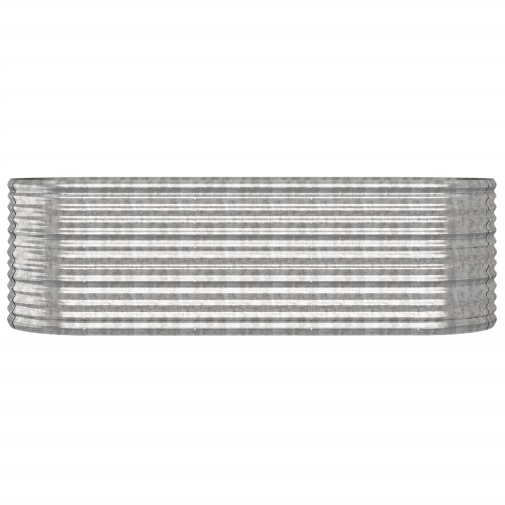 vidaXL Plantenbak 224x80x68 cm gepoedercoat staal zilverkleurig afbeelding