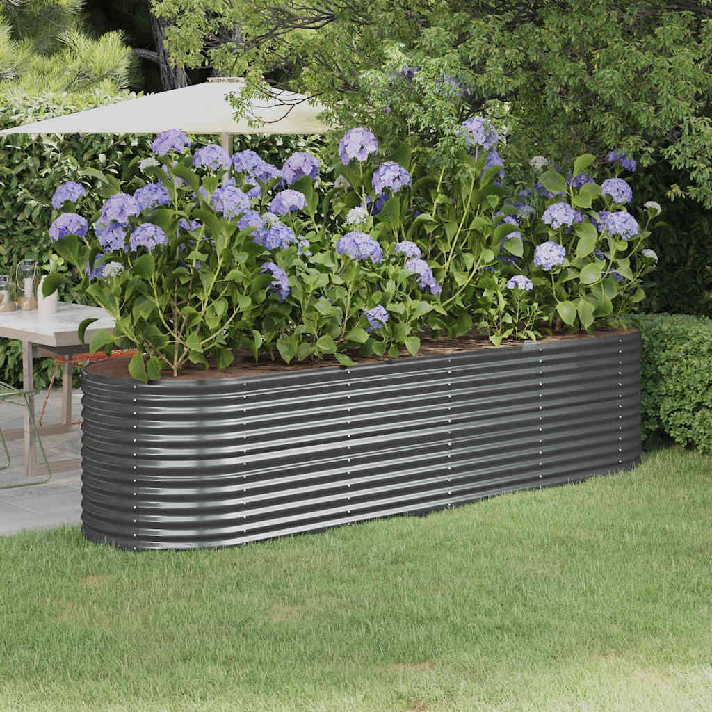 vidaXL Strat înălțat grădină 296x80x68 cm oțel vopsit electrostatic