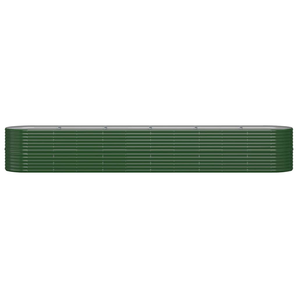 vidaXL Garden Raised Bed Powder-coated Steel 440x80x68 cm Green