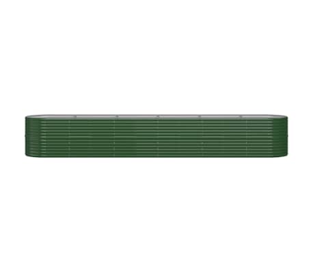 vidaXL zöld porszórt acél kerti magaságyás 440x80x68 cm