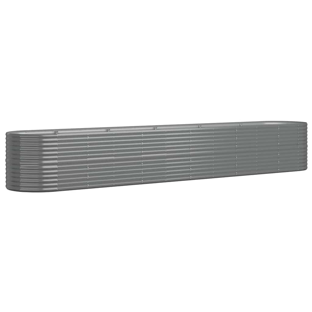 vidaXL Vyvýšený záhon pozinkovaná ocel 440x80x68 cm šedý