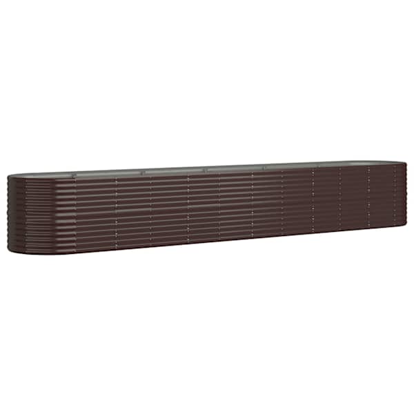 vidaXL aia taimelava, galvaniseeritud teras, 440x80x68 cm, pruun