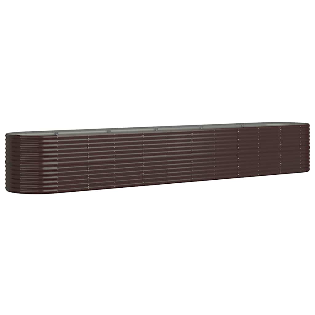 vidaXL Vyvýšený záhon pozinkovaná ocel 440x80x68 cm hnědý