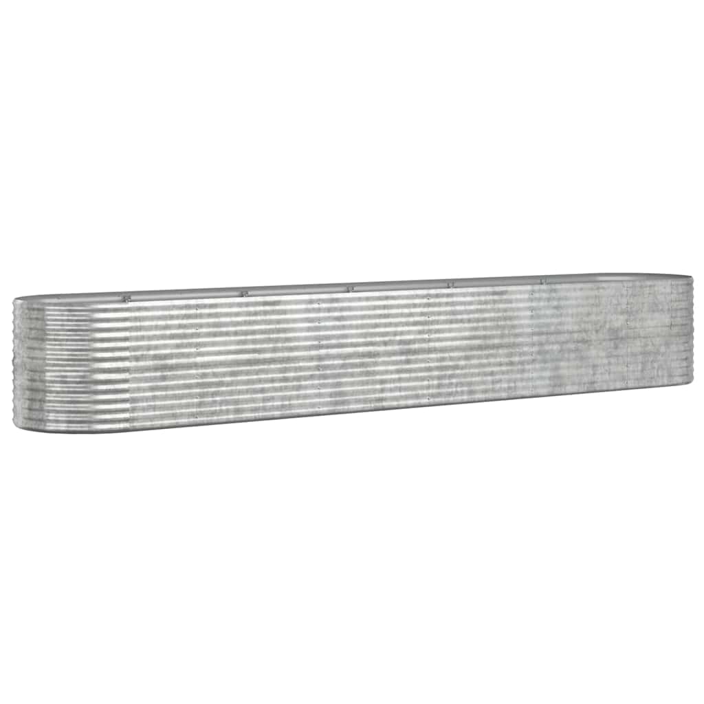 vidaXL Vyvýšený záhon pozinkovaná ocel 440x80x68 cm stříbrný